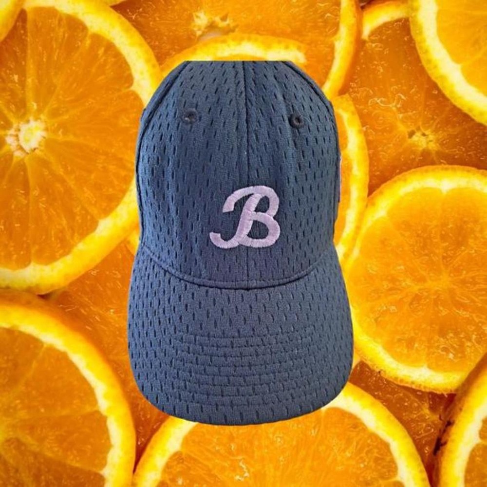 OC Sports Babe Ruth Baseball ProFlex Blue Fitted Cap with a B Size M/L